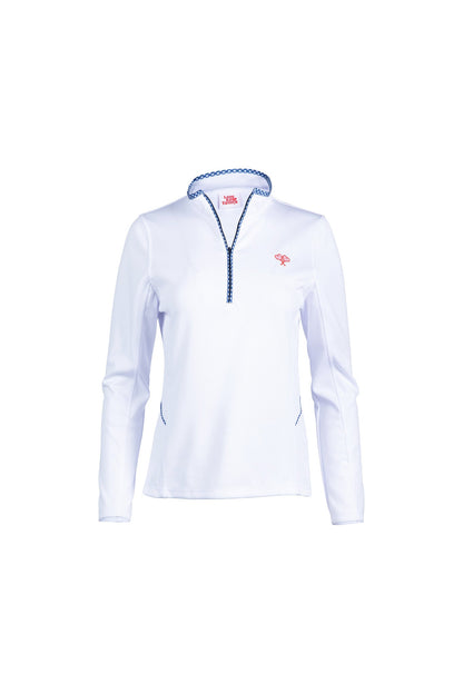 Love All Tennis Women's Tracy 1/4 Zip Lightweight Jacket Gingham